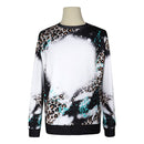 Polyester Bleach CREWNECK - Leopard/Aqua Splatter