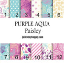Purple Aqua Paisley Printed Vinyl