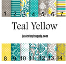 Teal Yellow Printed Vinyl