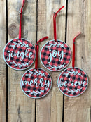 Buffalo Plaid Christmas Ornaments