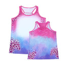 Polyester Bleach Tank - pink/blue/purple leopard