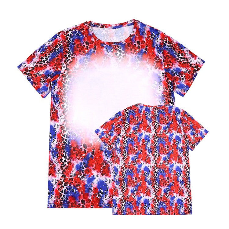 Polyester Bleach T-Shirt - USA Leopard