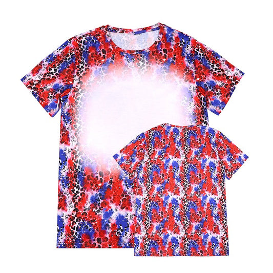 Polyester Bleach T-Shirt - USA Leopard