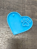 Paw inside heart Silicone Mold