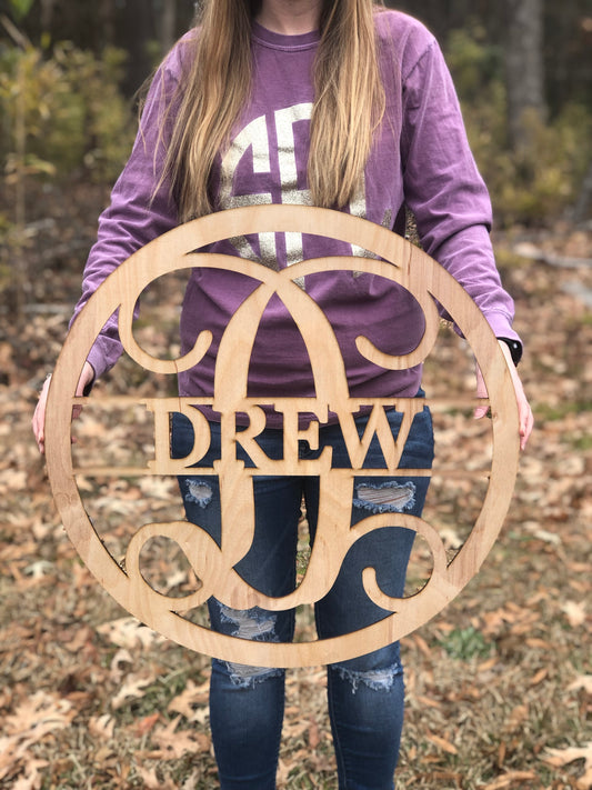 Circle Door Hanger- Wood Design