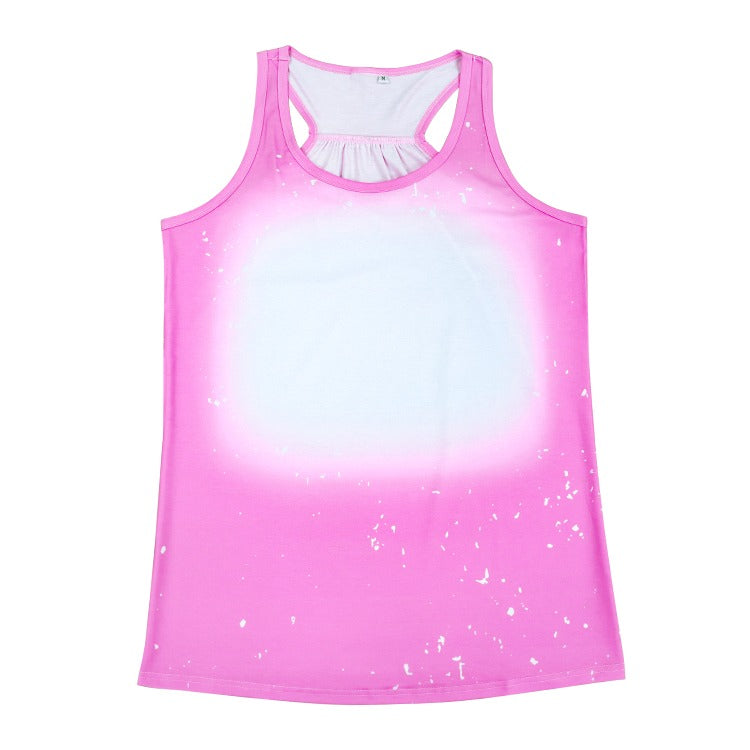 Polyester Bleach Tank Top - Pink
