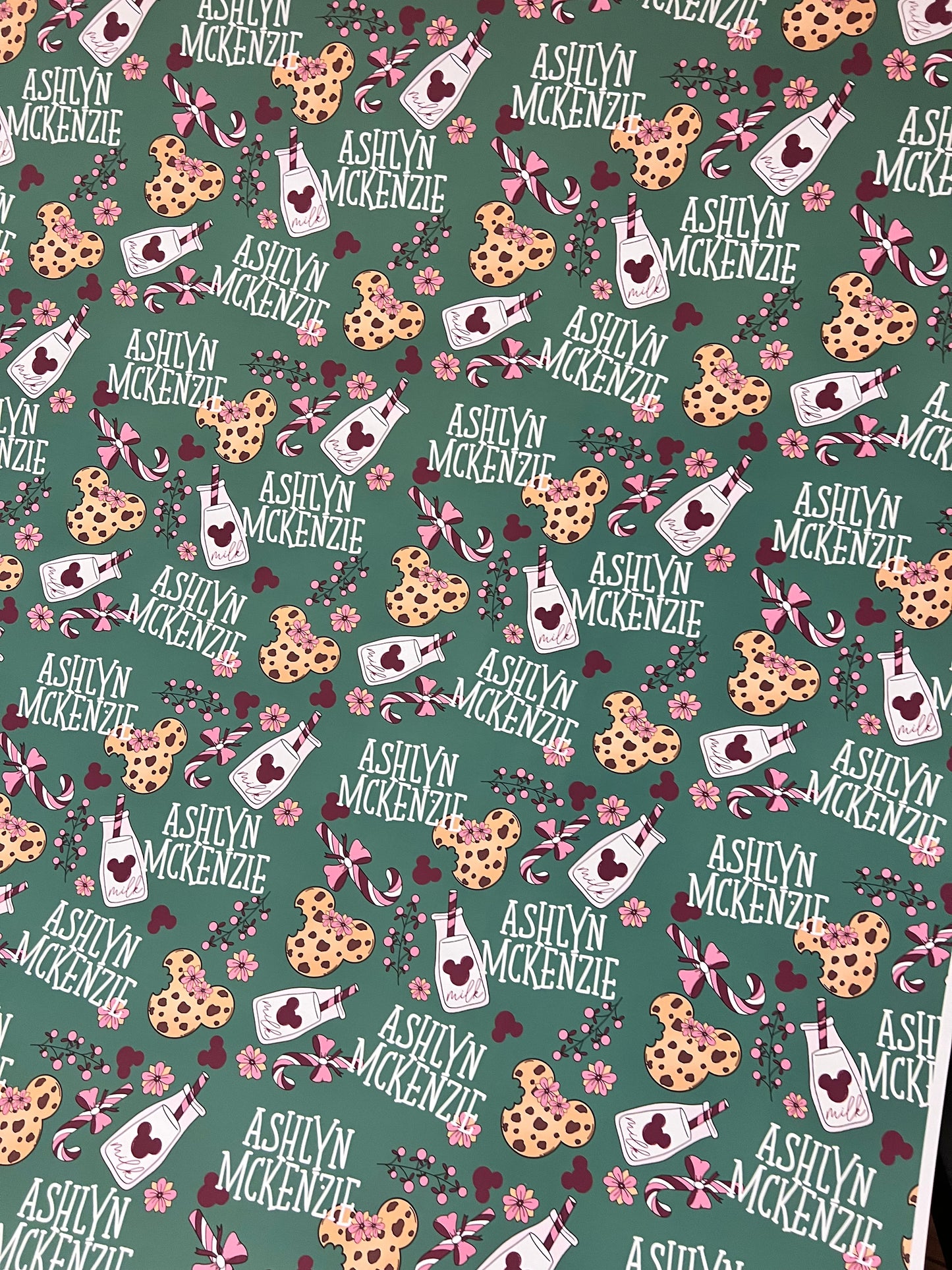 Milk & Cookies with Bow Wrapping Paper