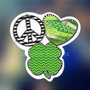 peace love clover - Sticker