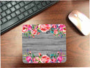 Wood Grain/ Flowers Mouse Pad